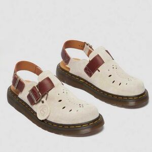 NWT Dr. Martens Jorge Desert Oasis Suede Slingback Mules light Fawn/ Tan Sz 11